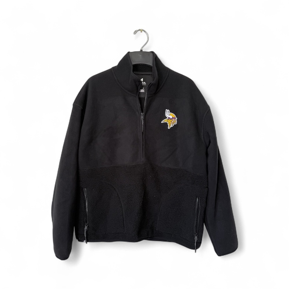 Antigua MN Vikings Fleece Pullover Black Size L